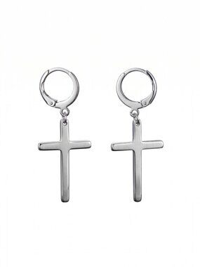 3/$20 NIP | Classic Silver & Gold Dainty Cross Dangle Hoop Earrings